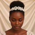 Pearl Leaf Crystal Bridal Tiara