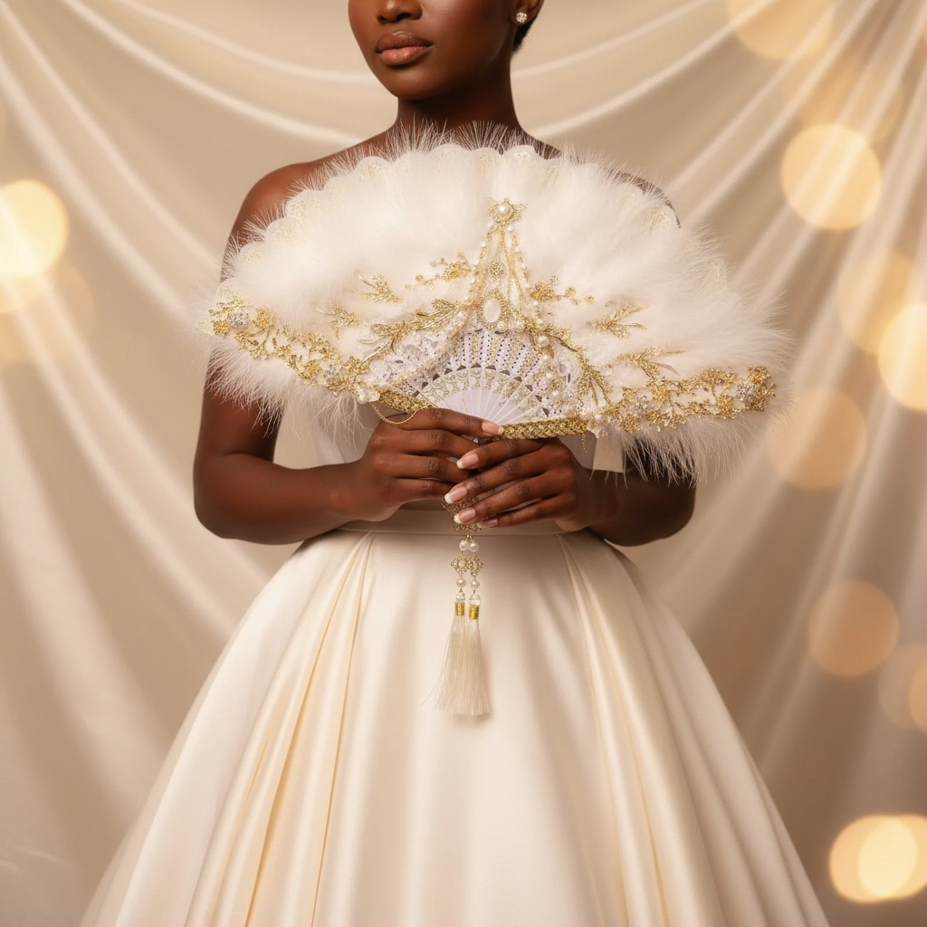 Pearl & Feather Bridal Fan